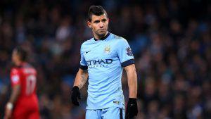 MANCHESTER, ENGLAND - MARCH 04: Sergio Aguero of Manchester City reacts during the Barclays Premier League match between Manchester City and Leicester City at the Etihad Stadium on March 4, 2015 in Manchester, England. (Photo by Alex Livesey/Getty Images)