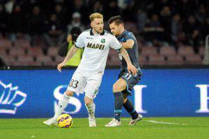 Foto LaPresse - TanoPress 23/02/2015 Napoli (Italia) Sport Calcio Napoli-Sassuolo Campionato Serie A Tim 2014 2015 - Stadio San Paolo Nella foto: floro flores, maggio Photo LaPresse - Tanopress 23 February 2015 Napoli (Italy) Sport Soccer Napoli-Sassuolo Italian Football Championship Series A Tim 2014 2015 - San Paolo Stadium In the pic: floro flores, maggio